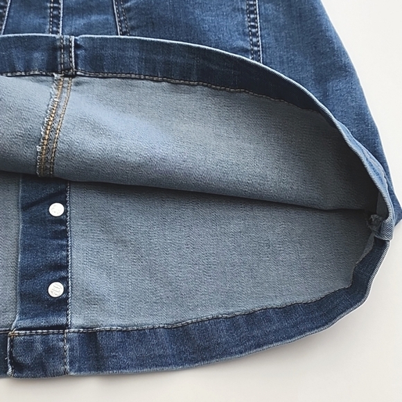 ⭐️3/ $30⭐️ Wax Jean Los Angeles California Blue Denim Jean Mini Skirt Size S - Picture 10 of 15